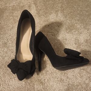 Wild Diva Elegant Black Bow Heels